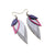 Nativas [3 Layer] // Leather Earrings - Silver, Fuchsia, Purple