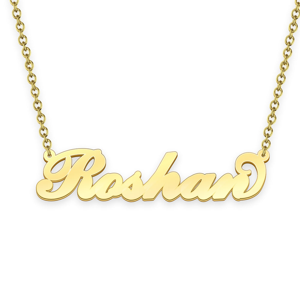 Roshan Name Necklace Gold Custom Necklace Personalized Gifts For Her Name Necklace