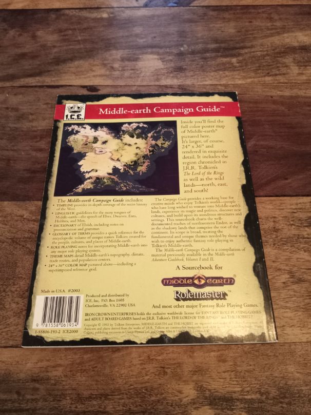 Middle-Earth Campaign Guide Middle Earth Role Playing 1st Ed 