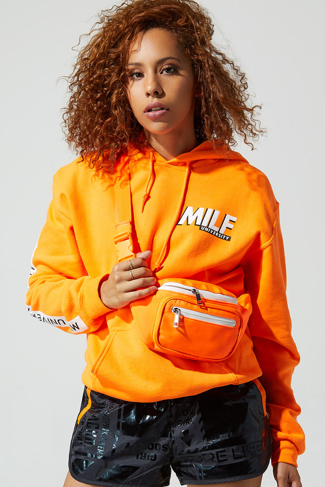 neon orange sweatshirt