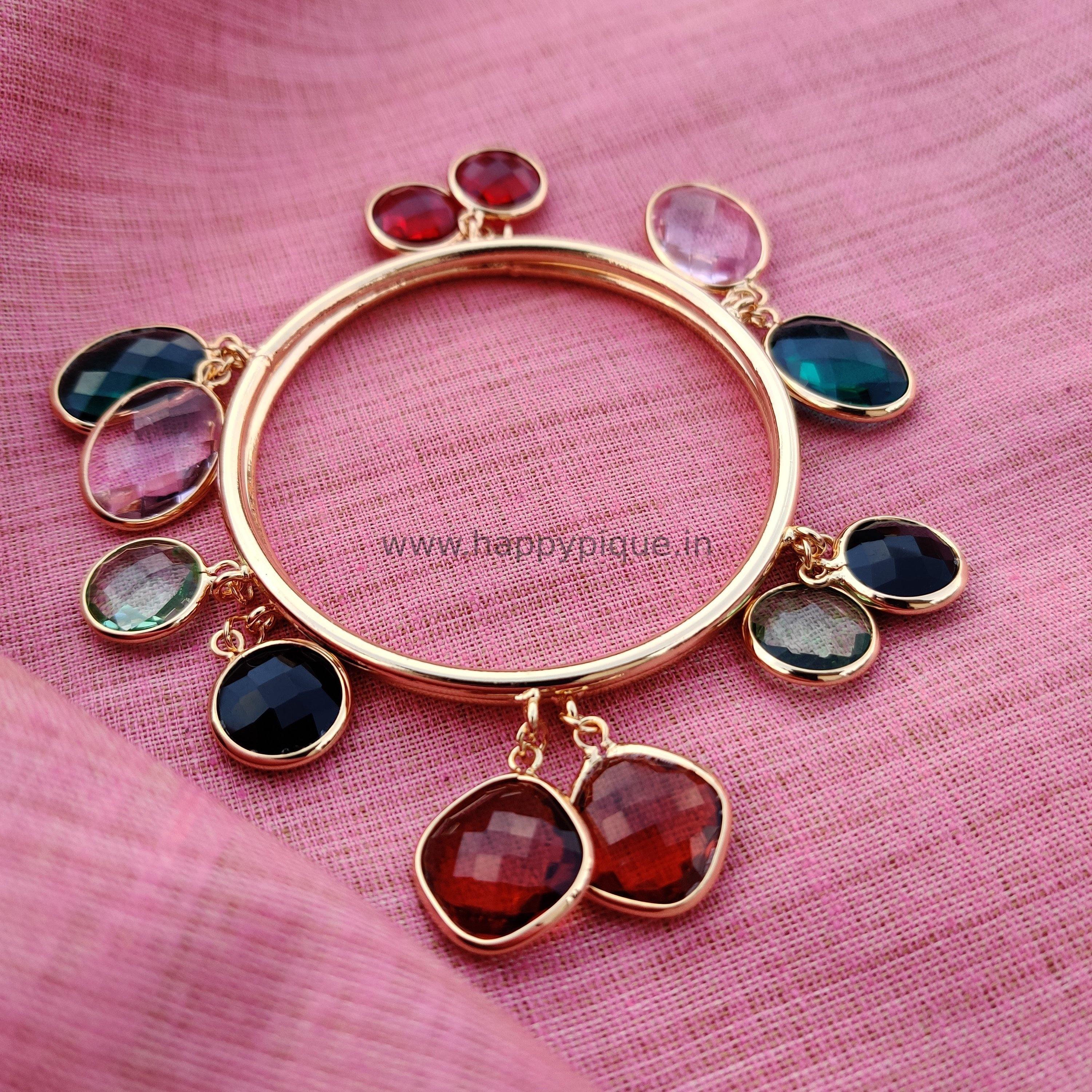 Contemporary Glass Stone Bangles