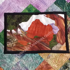 Snapshots of Colorado quilt by Jackie Vujcich features image of Garden of the Gods