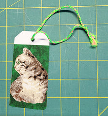 decorated gift tag with cording