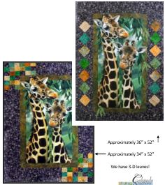 Two quilts each featuring giraffes