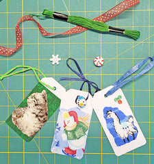 multiple handcrafted gift tags