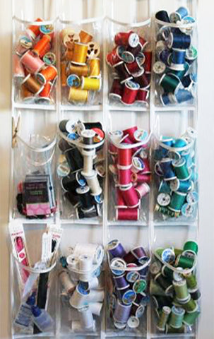 over the door shoe holder used to store thread