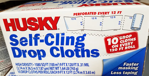 Self-cling drop cloths for painters and crafters