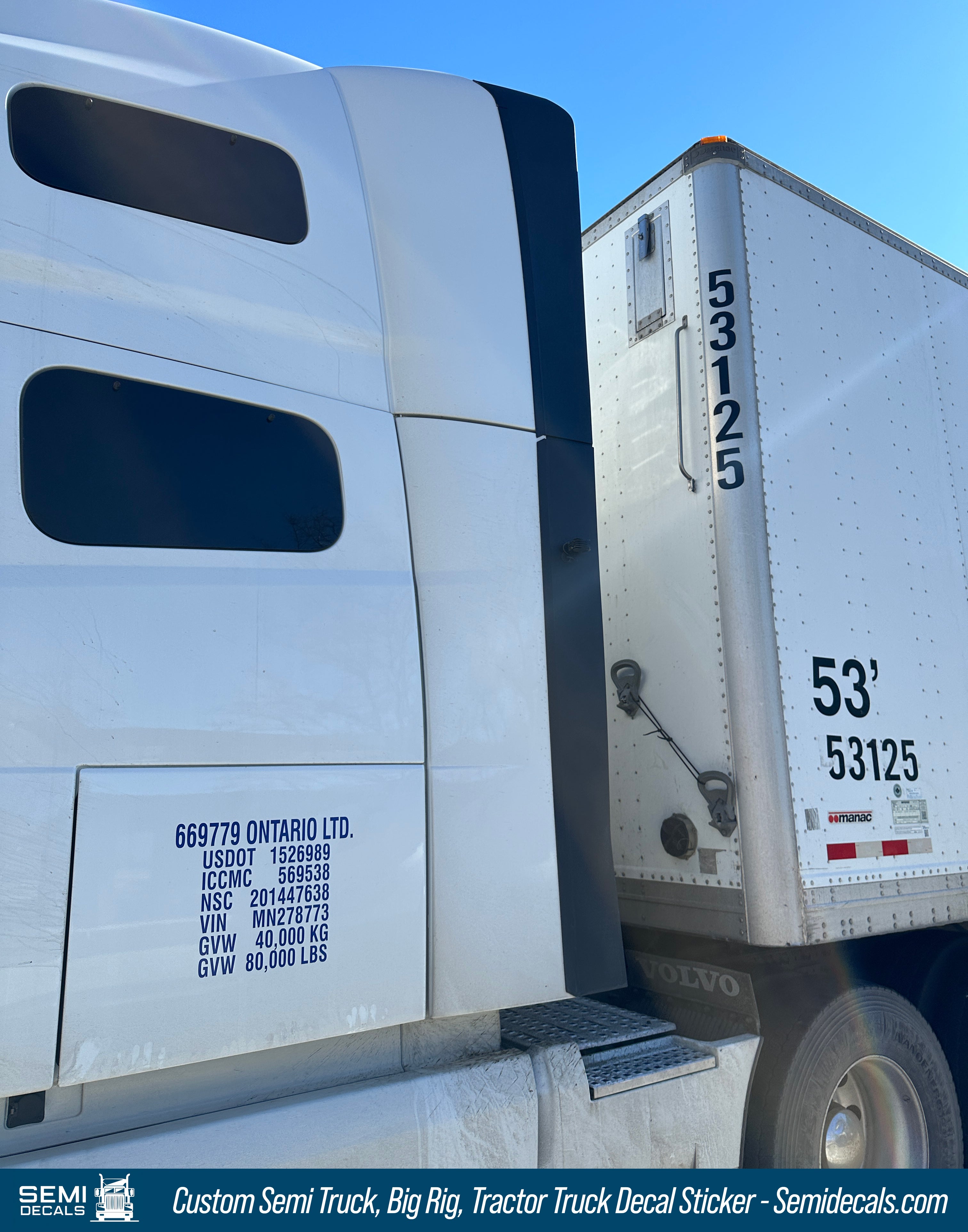 semi truck decal sticker lettering