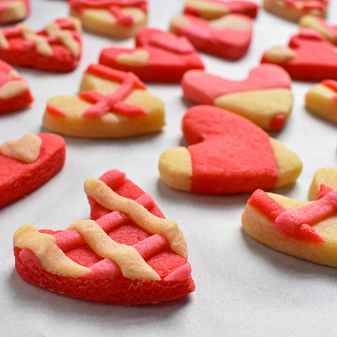 valentine heart cookies from side