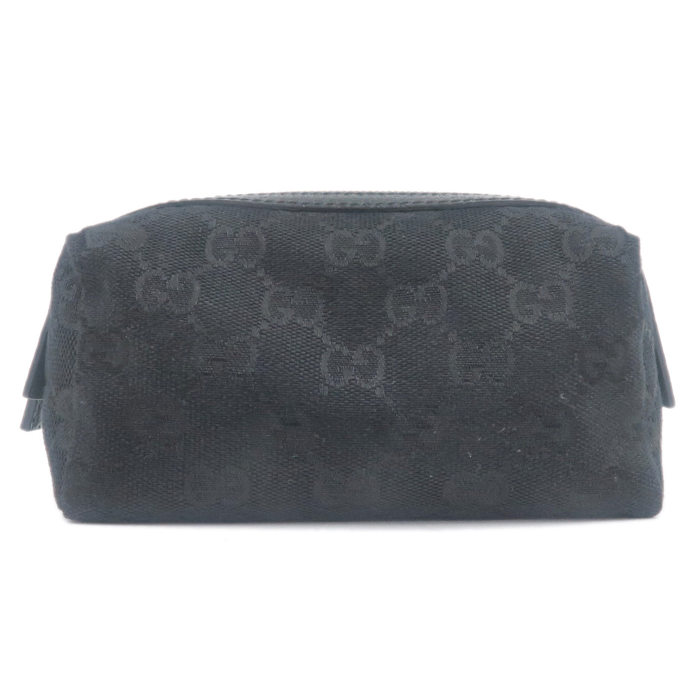 GUCCI-GG-Canvas-Leather-Pouch-Small-Make-Up-Pouch-Black-29596