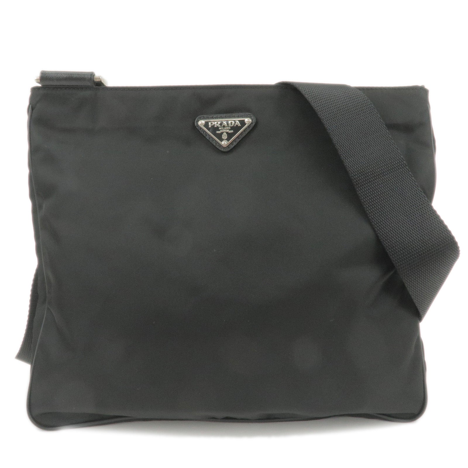 PRADA-Logo-Nylon-Leather-Shoulder-Bag-NERO-Black-VA0338 – dct-ep ...