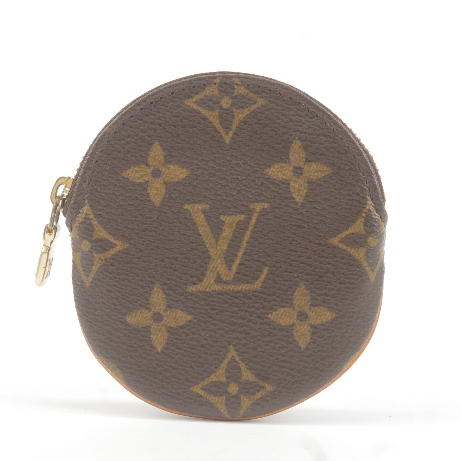 Authentic LV Louis Vuitton Monogram Porte Monnaie Plat Coin Purse