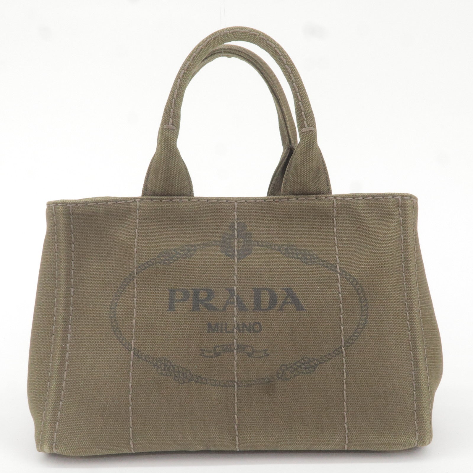 Prada logo-plaque leather mini-bag - Green