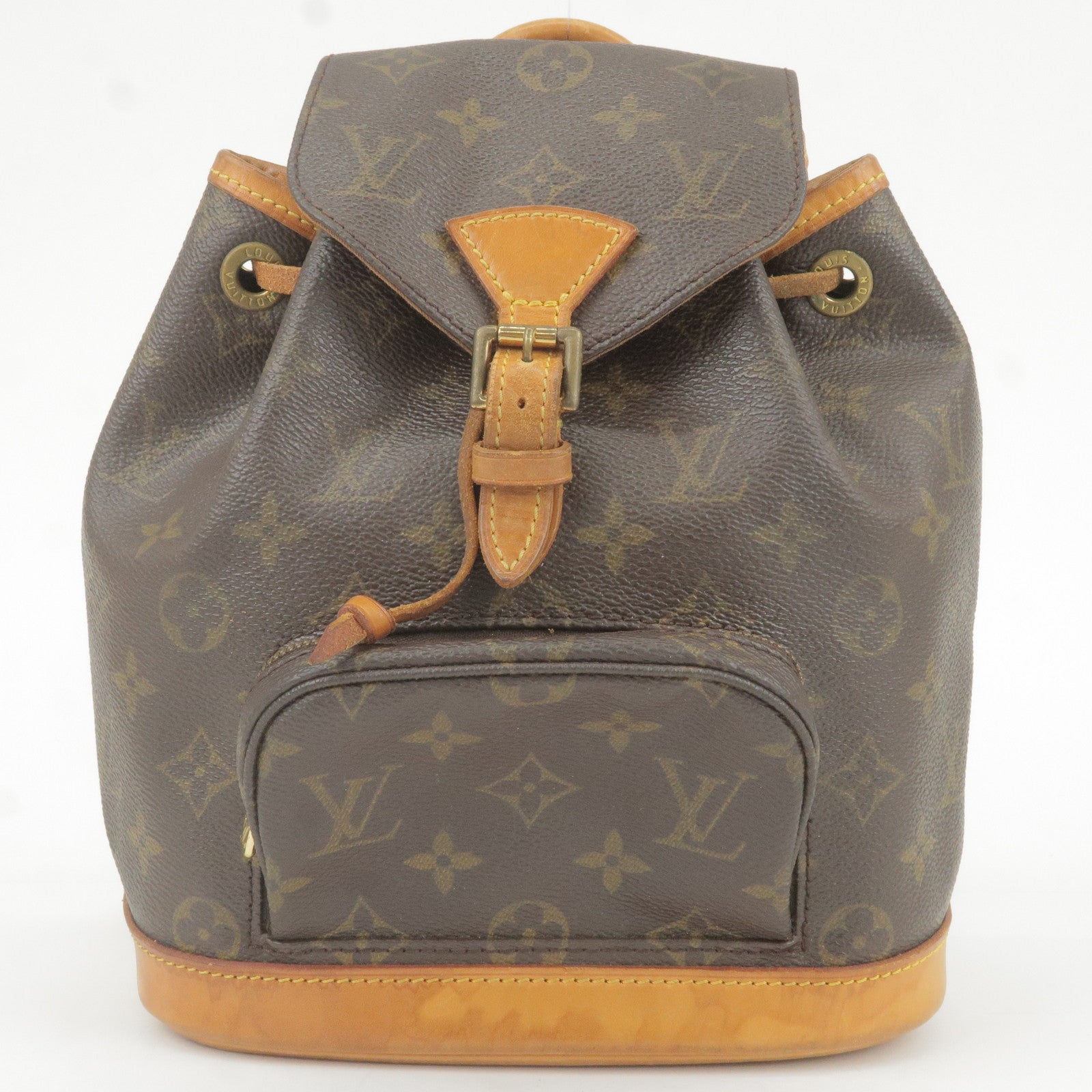 Monogram - Mini - Louis - Vuitton - Valigia Louis Vuitton Geant Souverain  in tela a scacchi marrone e pelle naturale - Back - Pack - Bag - Montsouris  - M51137 –