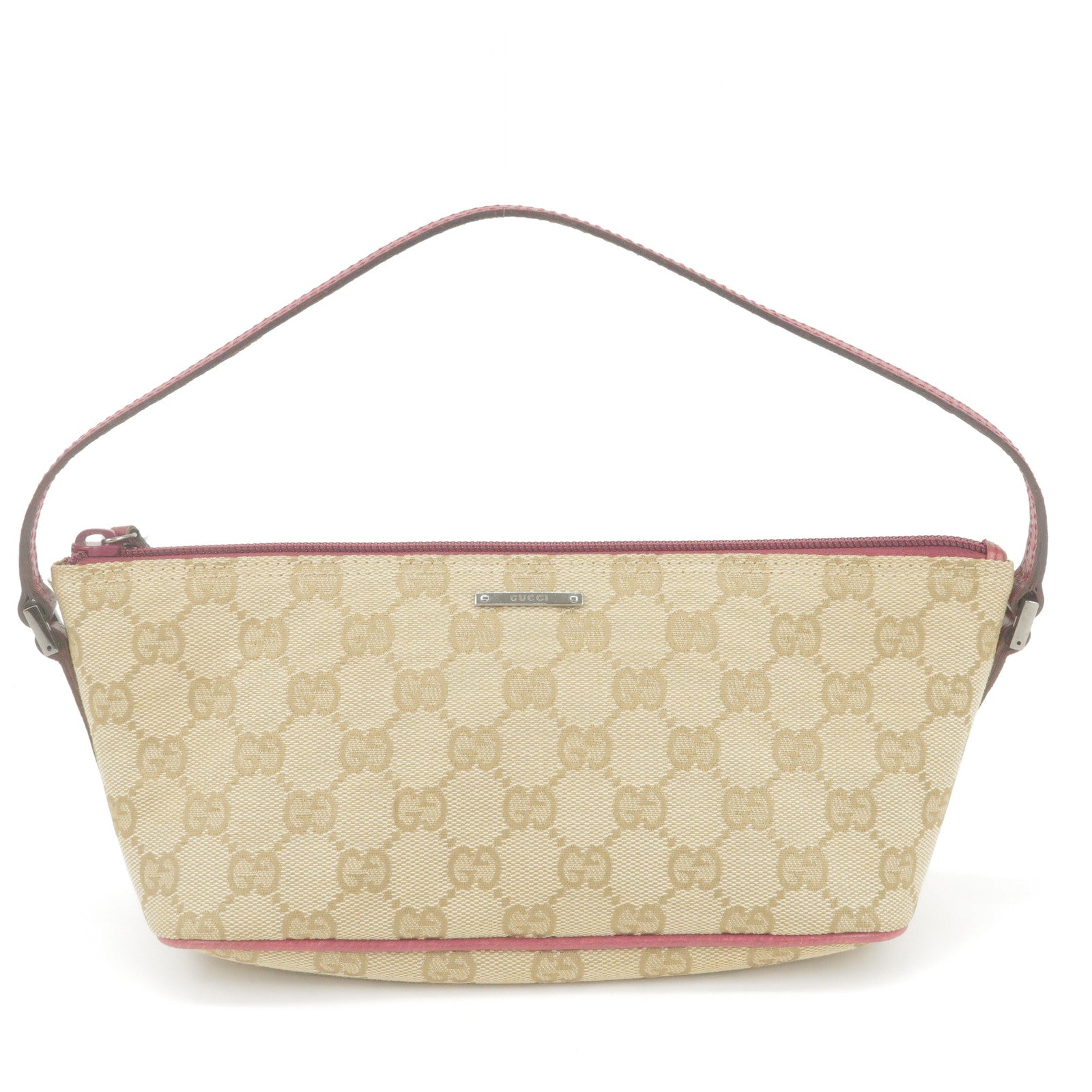 Authentic Gucci Brown / Red Monogram GG Canvas Pochette Boat -  Hong  Kong