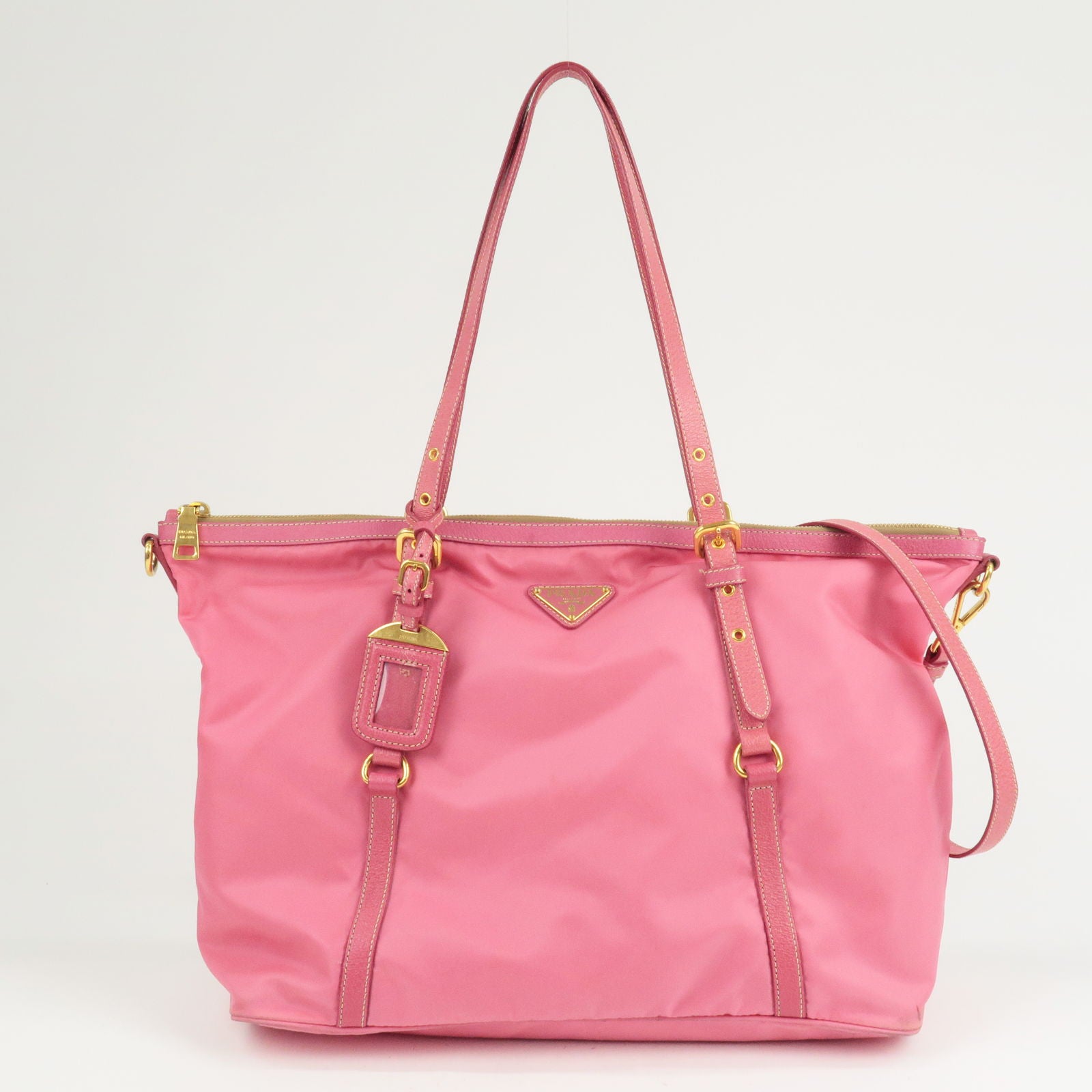 Bag - Nylon - Bag - 2Way - Logo - Bag - Hand - Pink – dct - Prada