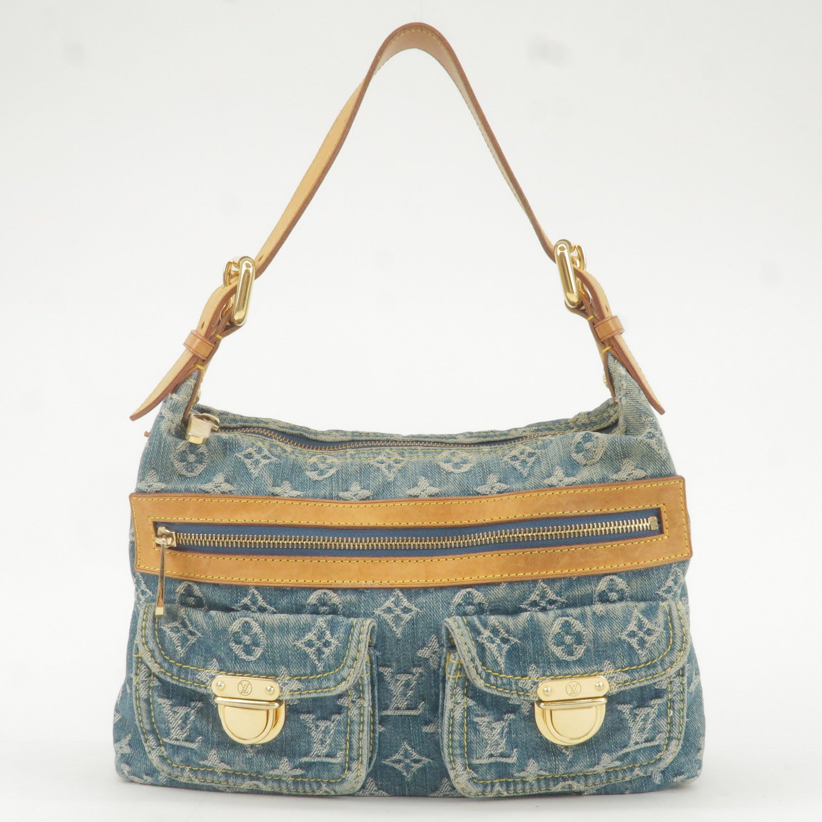 Louis Vuitton Blue Marine Monogram Canvas and Leather Double V Bag