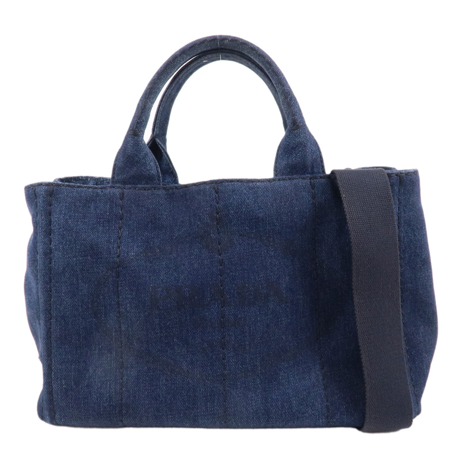Prada Canapa Studded Denim Tote Bag (SHG-26862) – LuxeDH