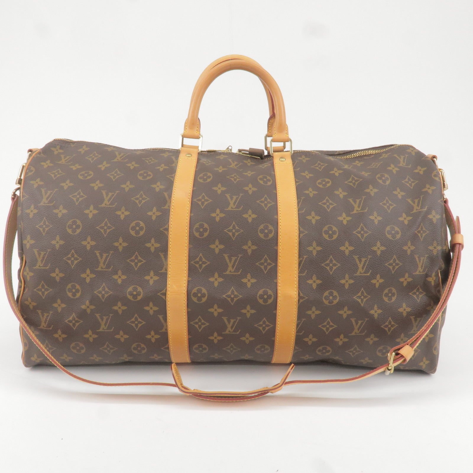 Louis Vuitton Keepall Bandouliere 55 Damier Ebene Travel Bag Brown