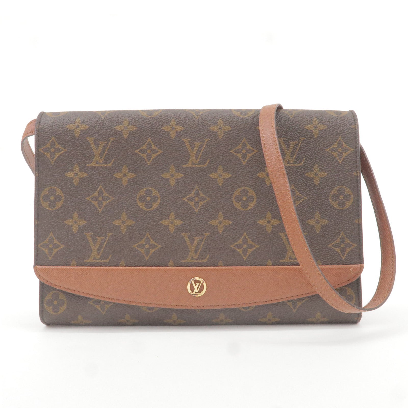 Shop Louis Vuitton Monogram 2WAY Leather Crossbody Bag Logo