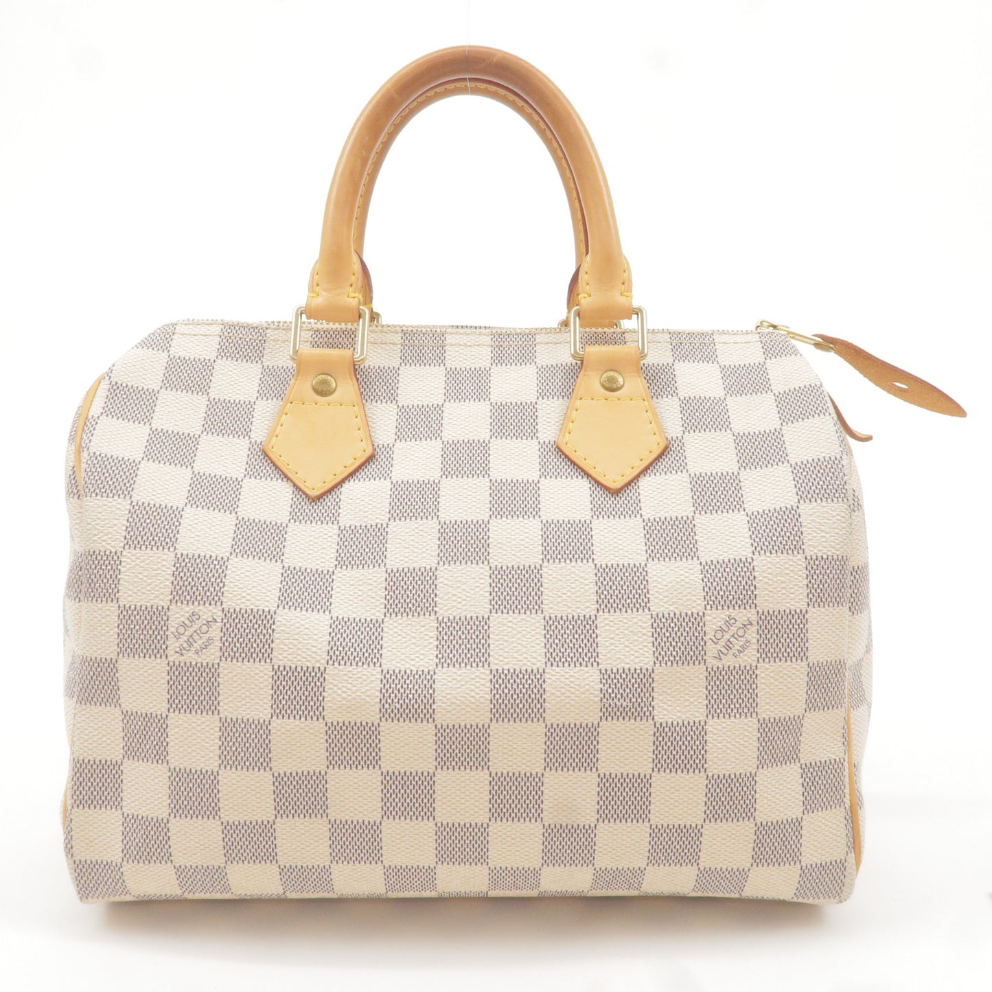 White Louis Vuitton Damier Azur Speedy 25 Boston Bag