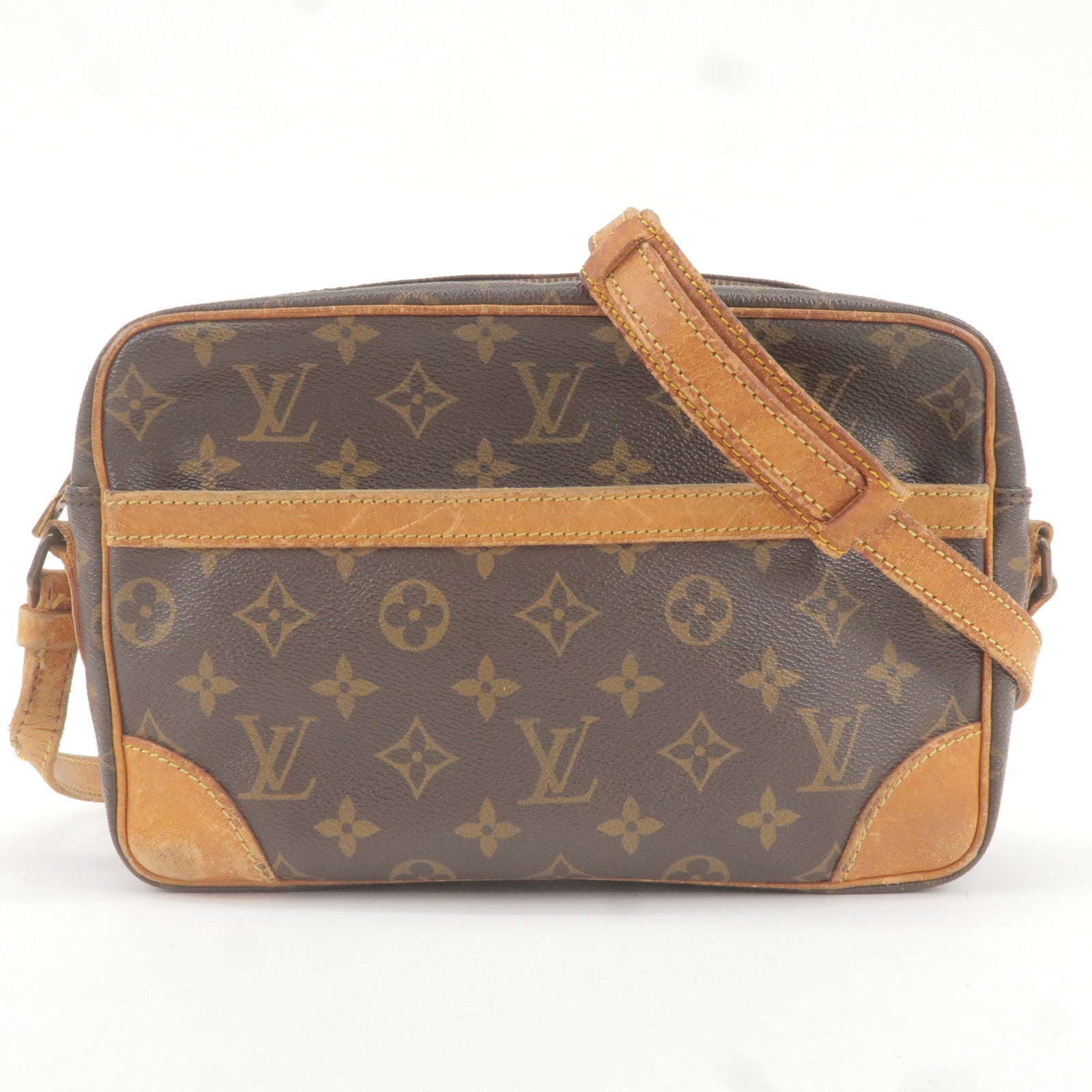 Louis Vuitton LV Trunk Reversible Leather Goods Bracelet Brown Monogram Canvas. Size 19