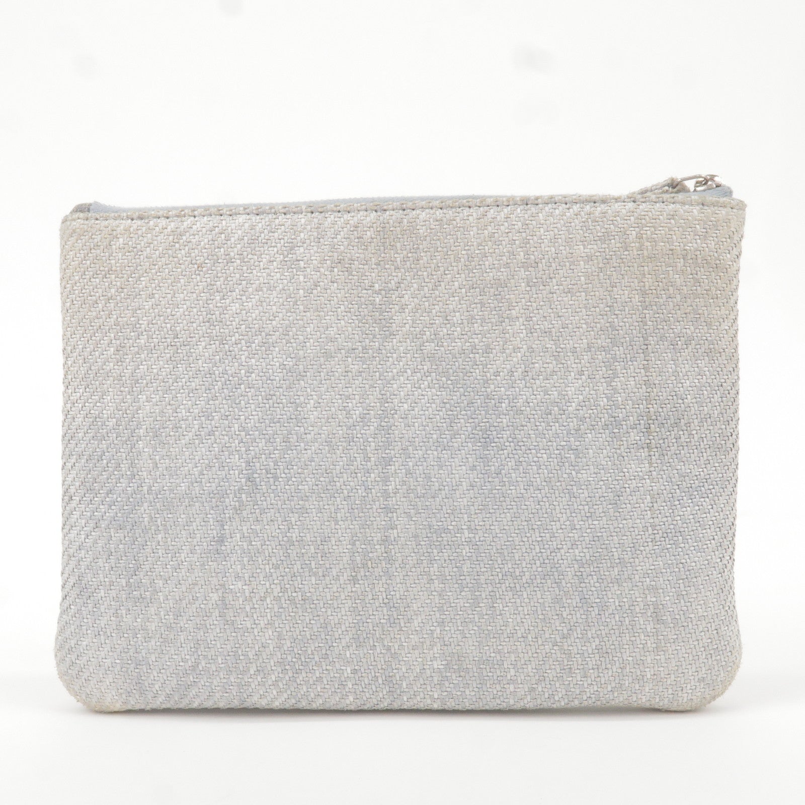 CHANEL PRECISION Shoulder Bag Pile fabric Gray White Coco Logos 90208867