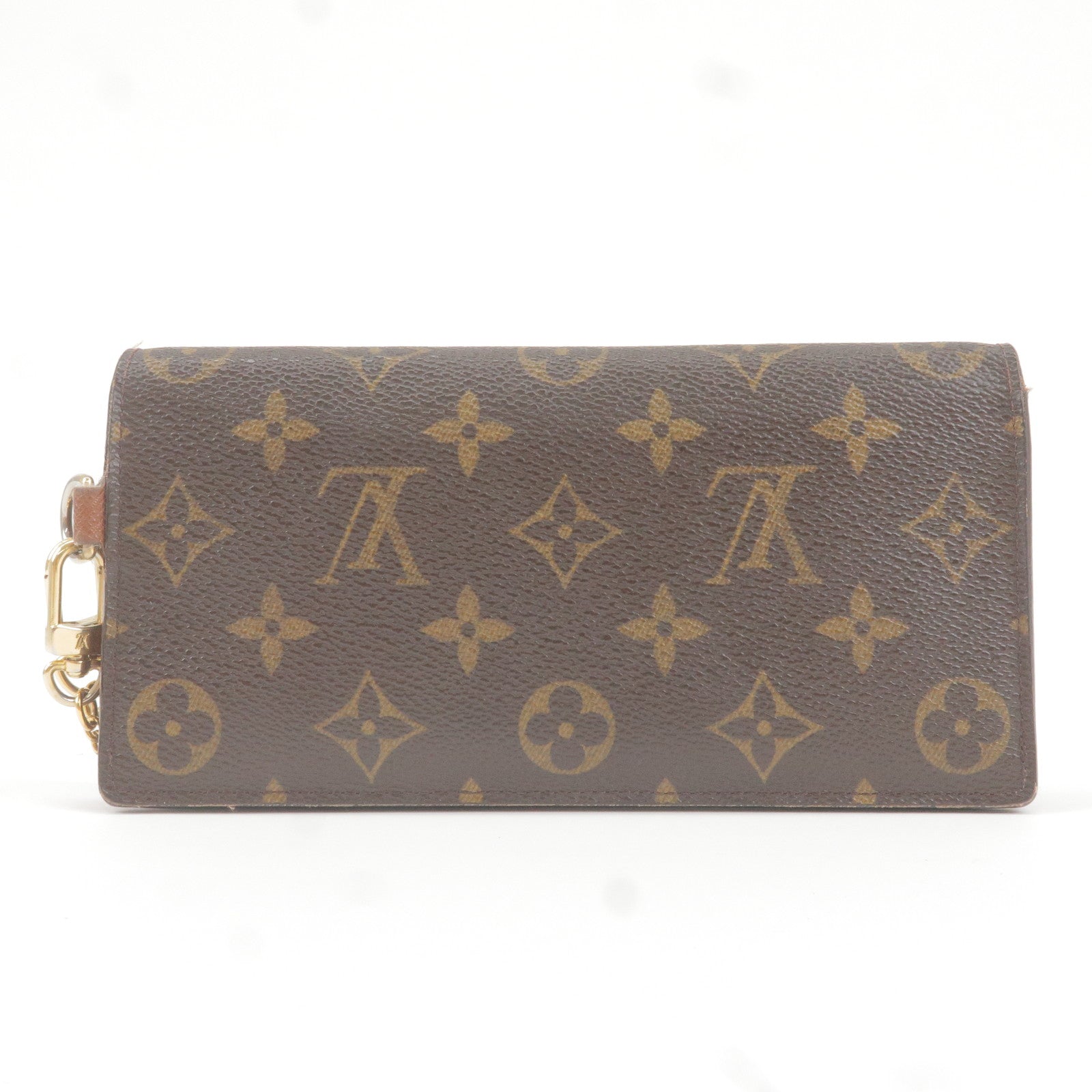 LOUIS VUITTON Monogram Epi Wallet Silver Buckle Brown/Yellow