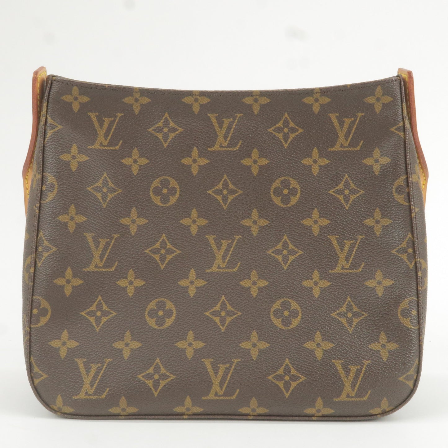 Incantevole trousse Louis Vuitton in tela monogram nera e pelle marrone