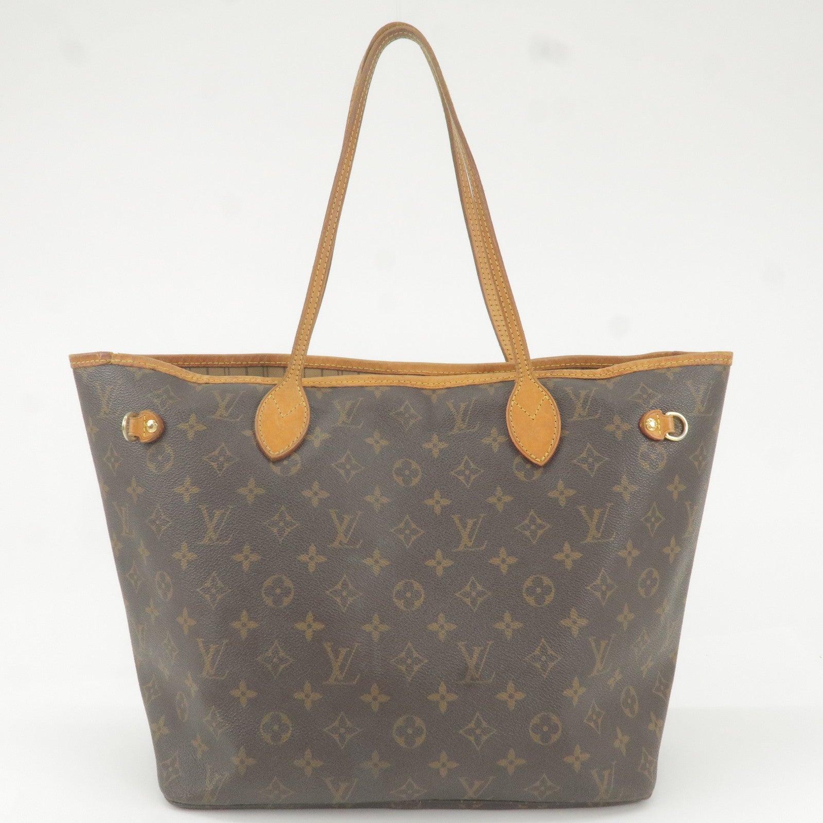 Louis Vuitton green Leather Neverfull MM Tote Bag