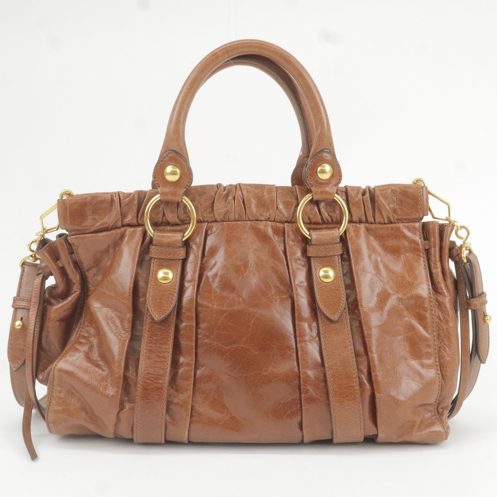 2Way - Brown - ep_vintage luxury Store - Hand - Miu Miu Leather