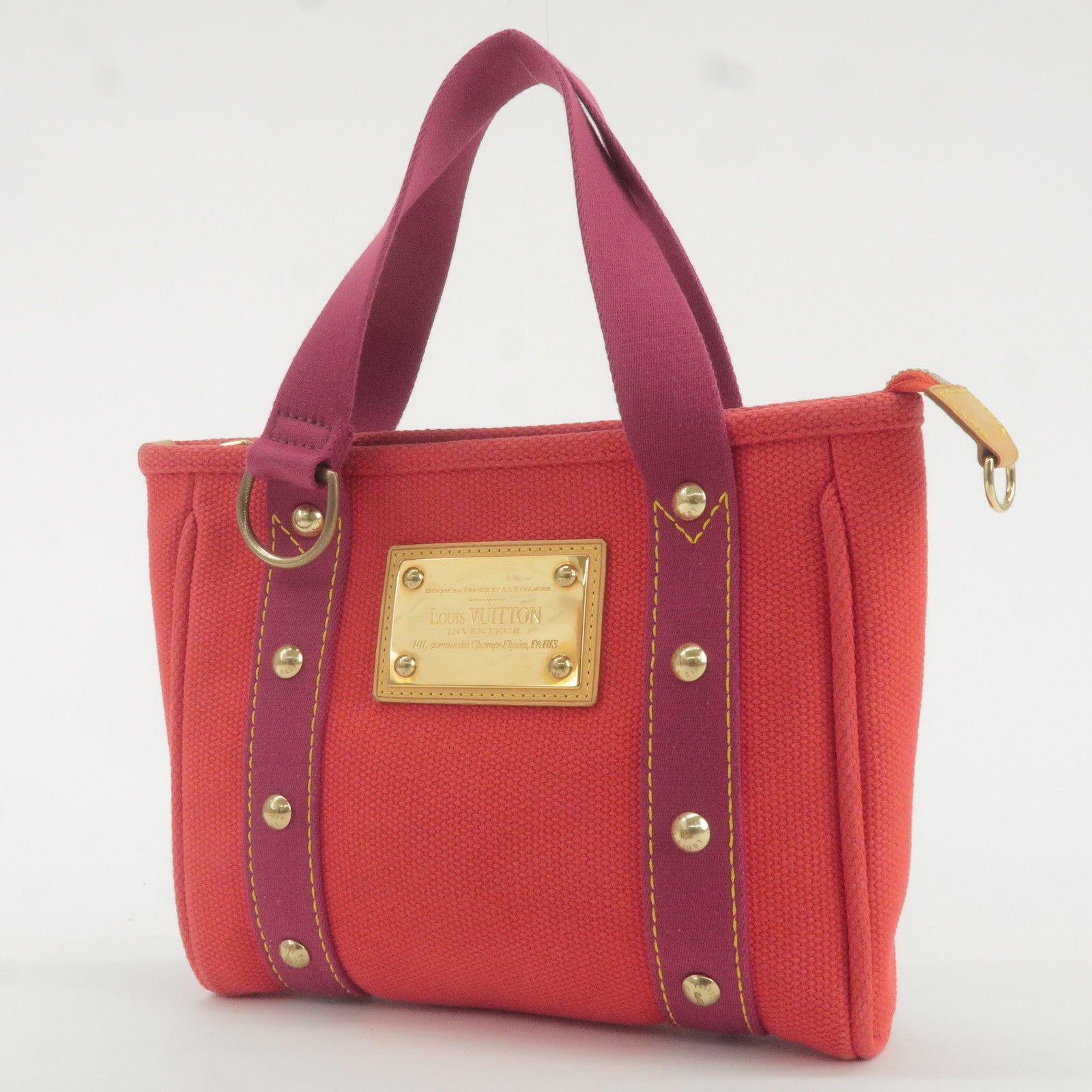 Louis Vuitton Antigua Cabas PM Hand Bag Rouge Red M40037