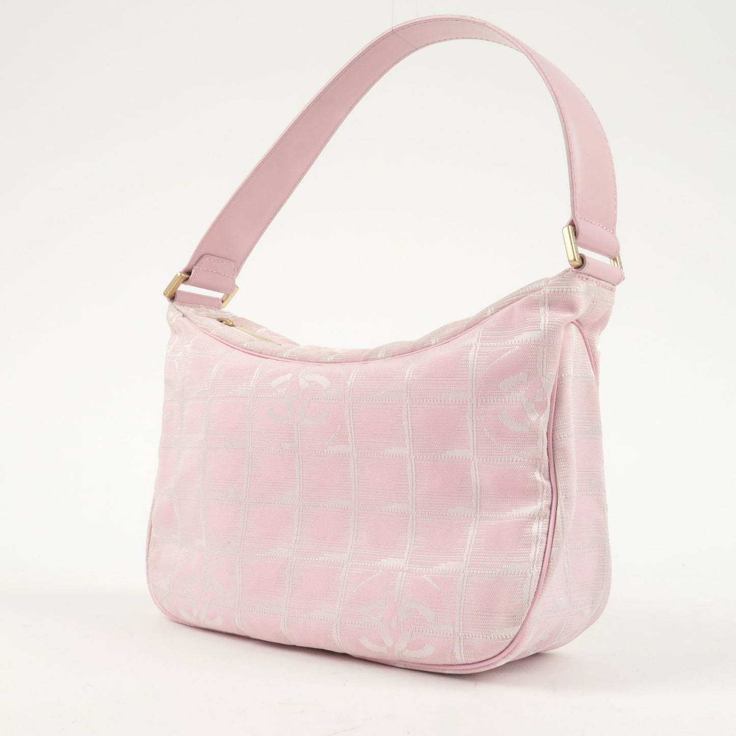 CHANEL Used Shoulder Bag Camellia Pink Leather France Vintage Auth #AH387 W