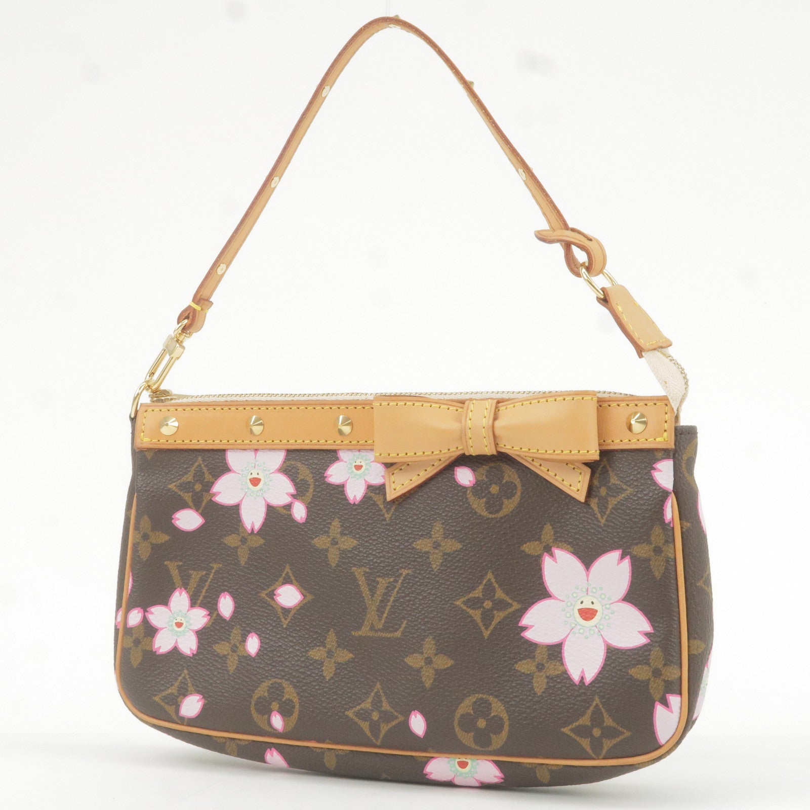 Louis Vuitton Pochette Monogram Cherry Blossom Brown Leather