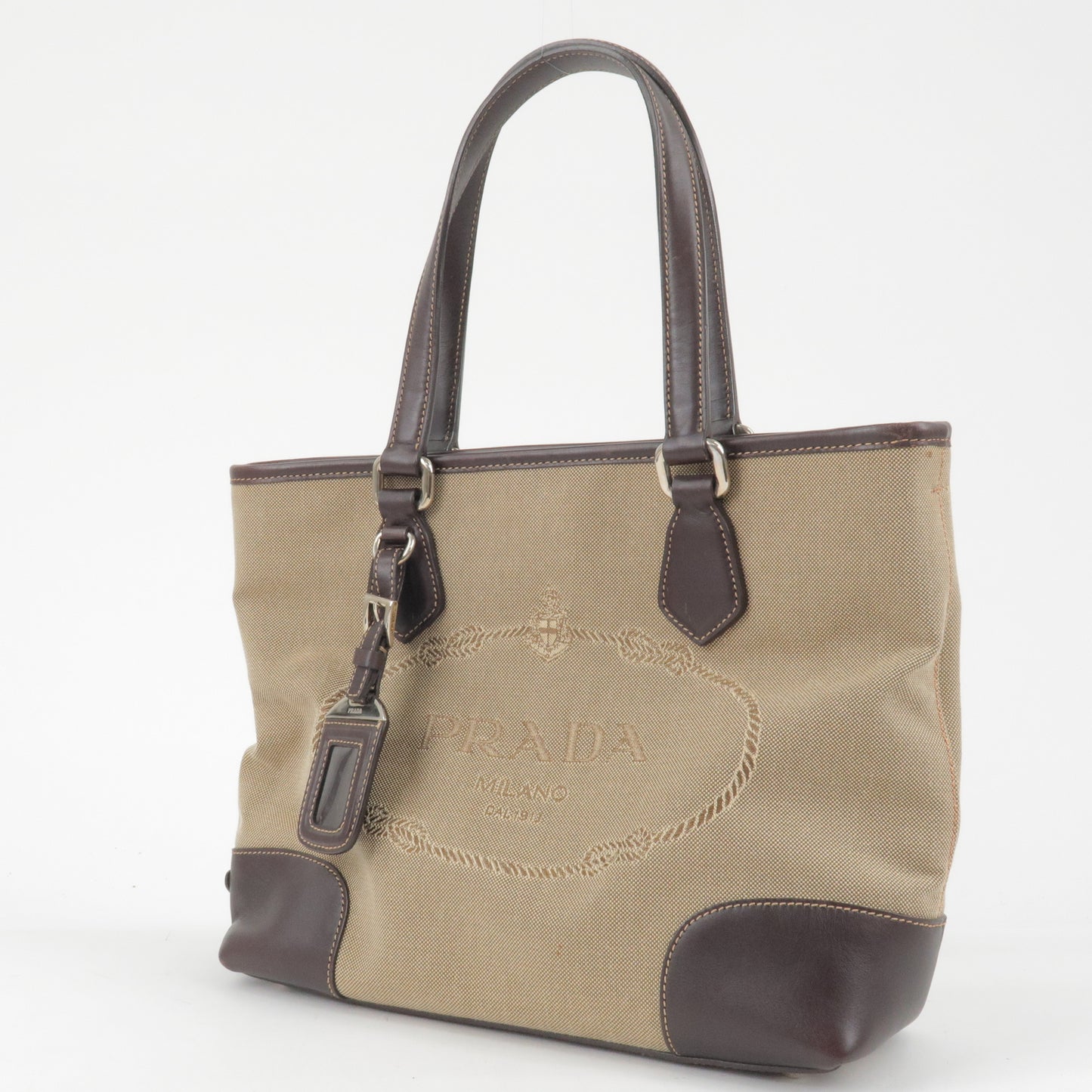 Jacquard Milano Canvas Leather Shoulder Bag