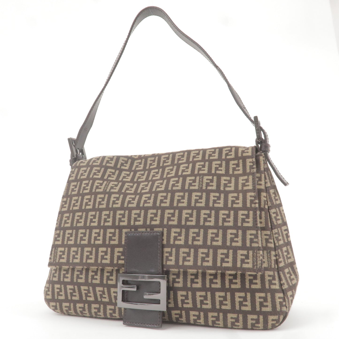 FENDI Zucca Zucchino Vintage Mini Boston Canvas Bag Brown Y2K FF Monogram  Logo