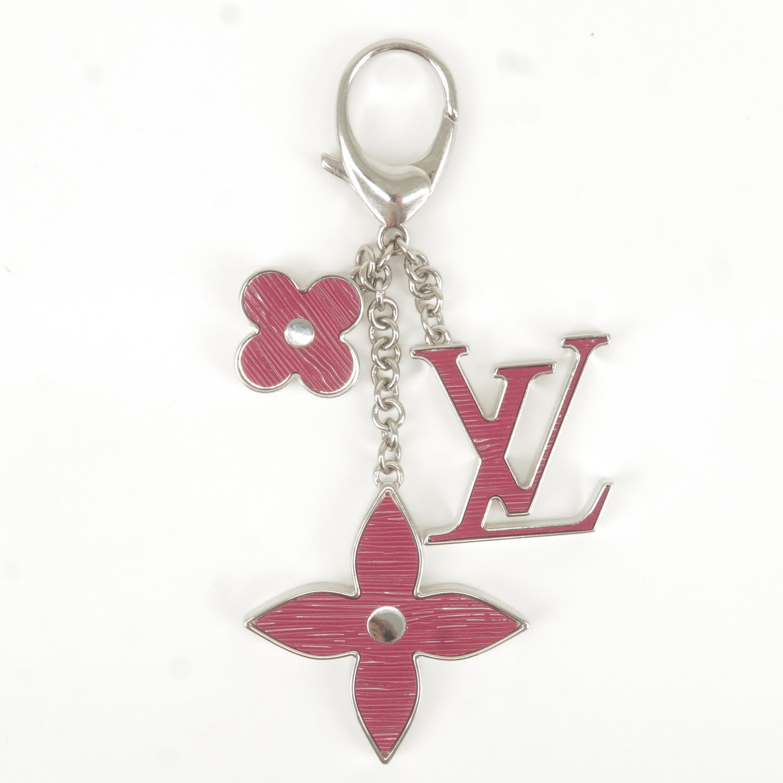 Louis Vuitton 2018 Black Fleur D' Epi Bag Charm Key Holder