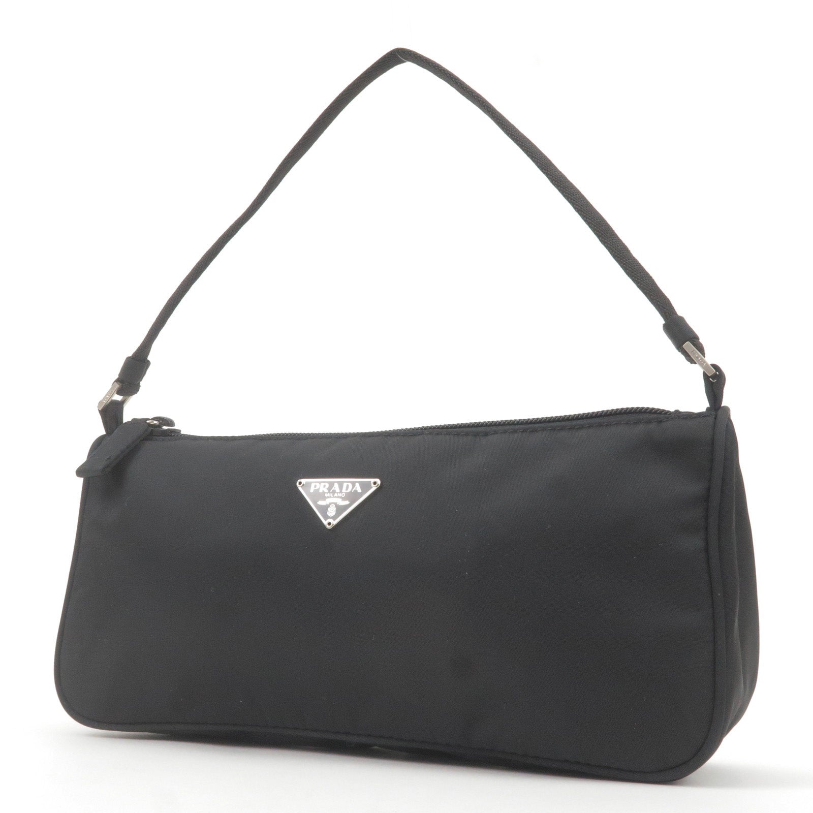 PRADA-Logo-Nylon-Pouch-Hand-Bag-NERO-Black-MV633 – dct-ep_vintage