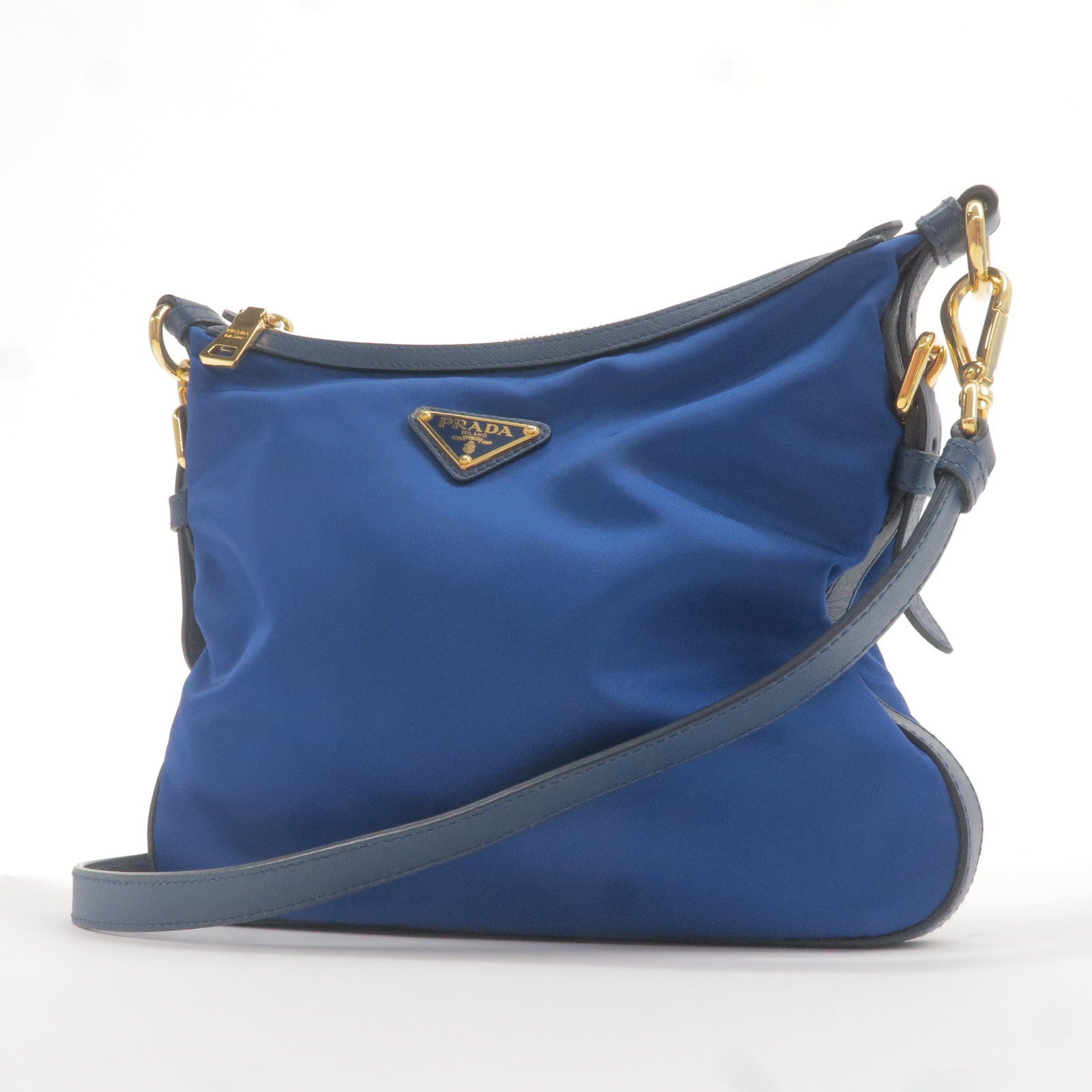 Prada - Flou Blue Leather Mini Shoulder Bag