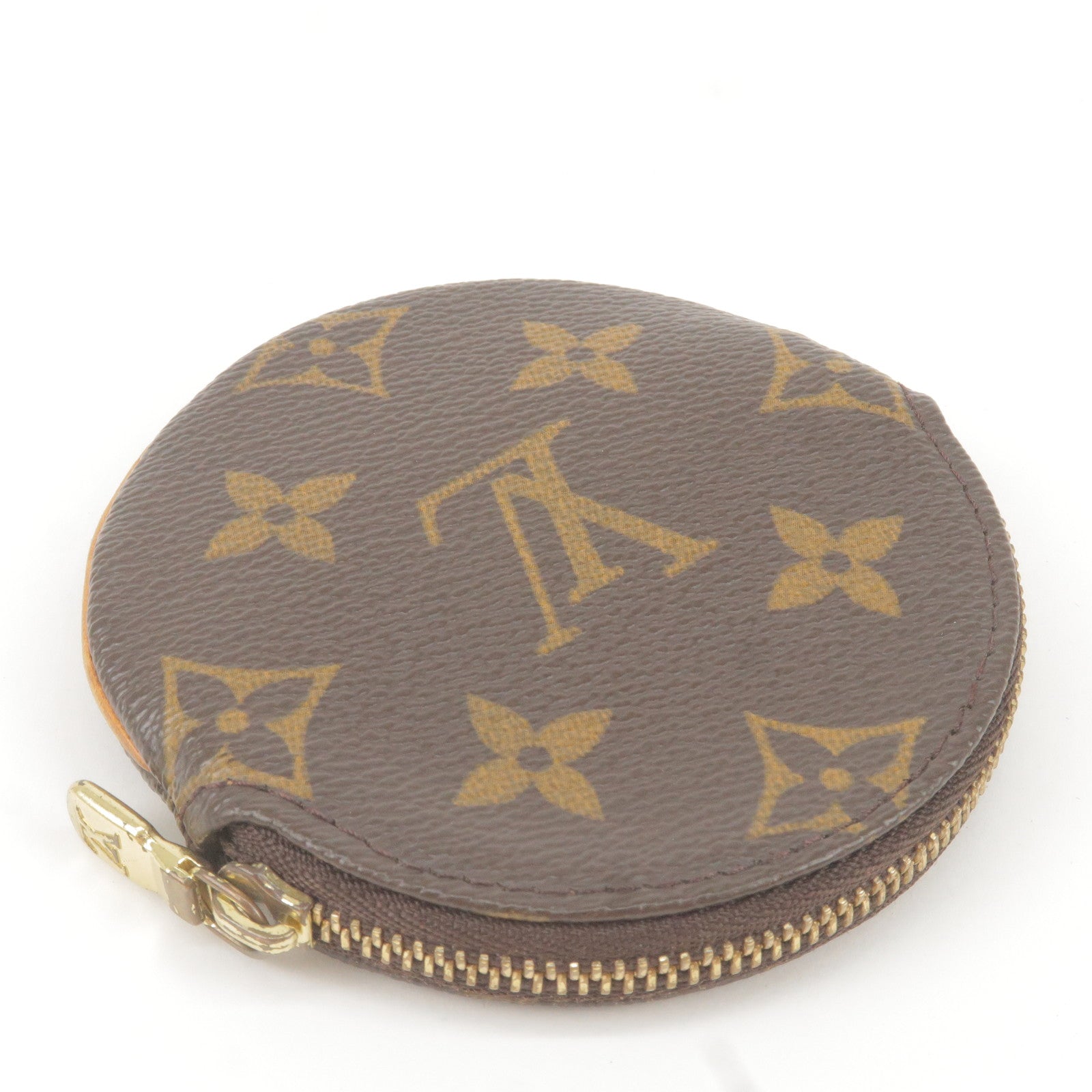 Louis Vuitton Monogram Porte Monnaie Rond M61926 Coin Case Free