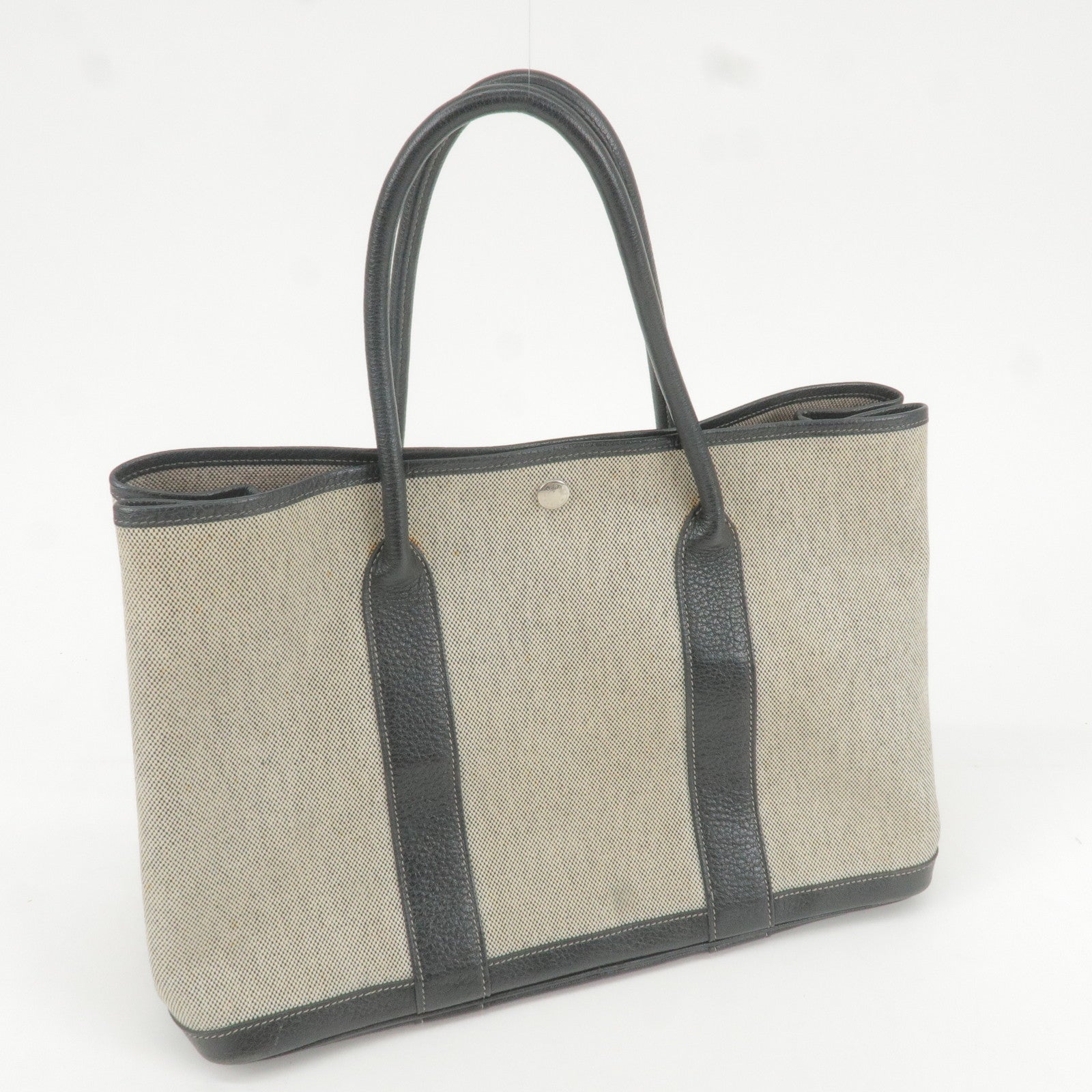 HERMES GARDEN PARTY PM Toile H/Leather Gray/Black □G Engraving Tote ba –  BRANDSHOP-RESHINE