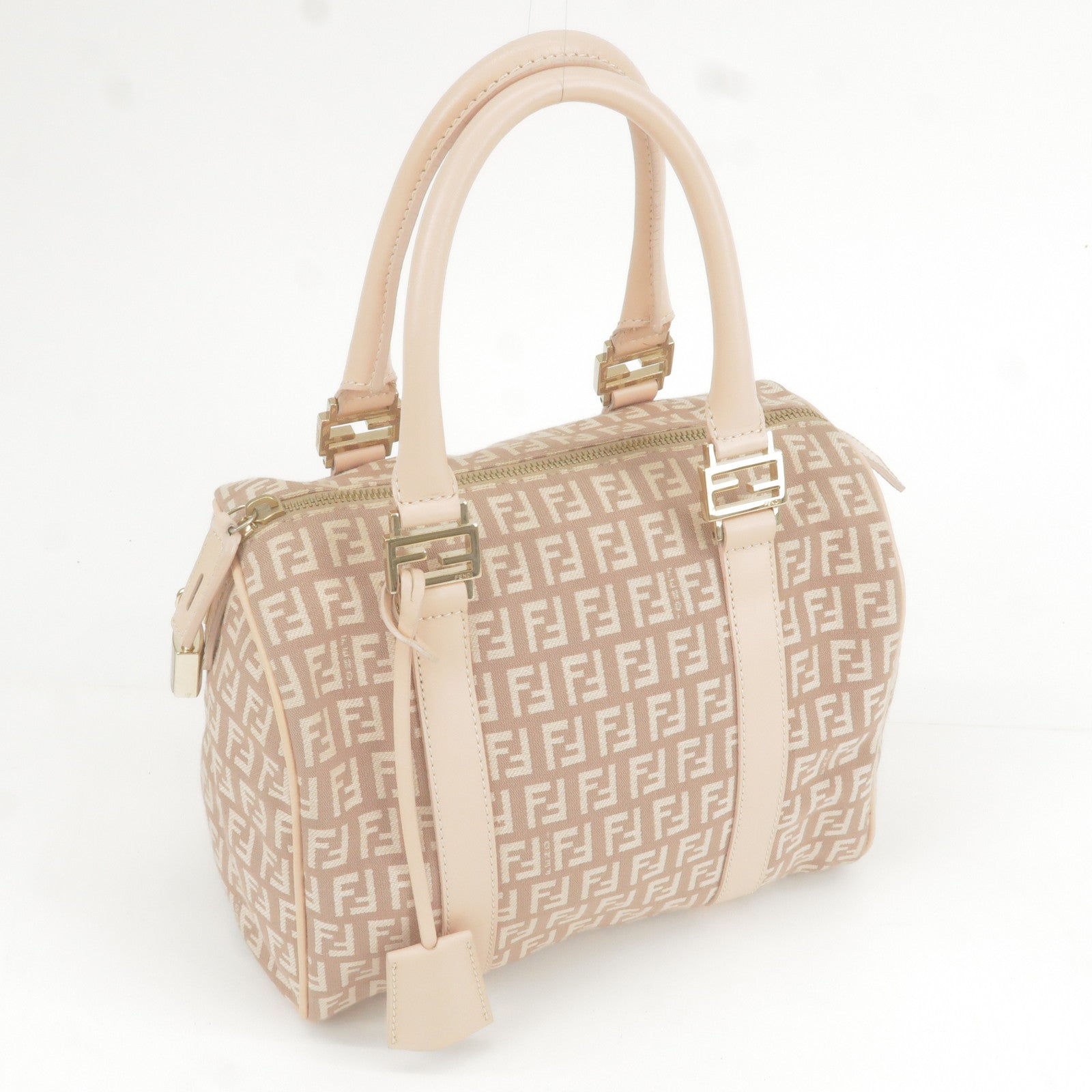 Boston - Pink - Bag - FENDI PRINTED VISOR - Canvas - FENDI - Beige -  Zucchino - 8BL068 – dct - Leather - ep_vintage luxury Store