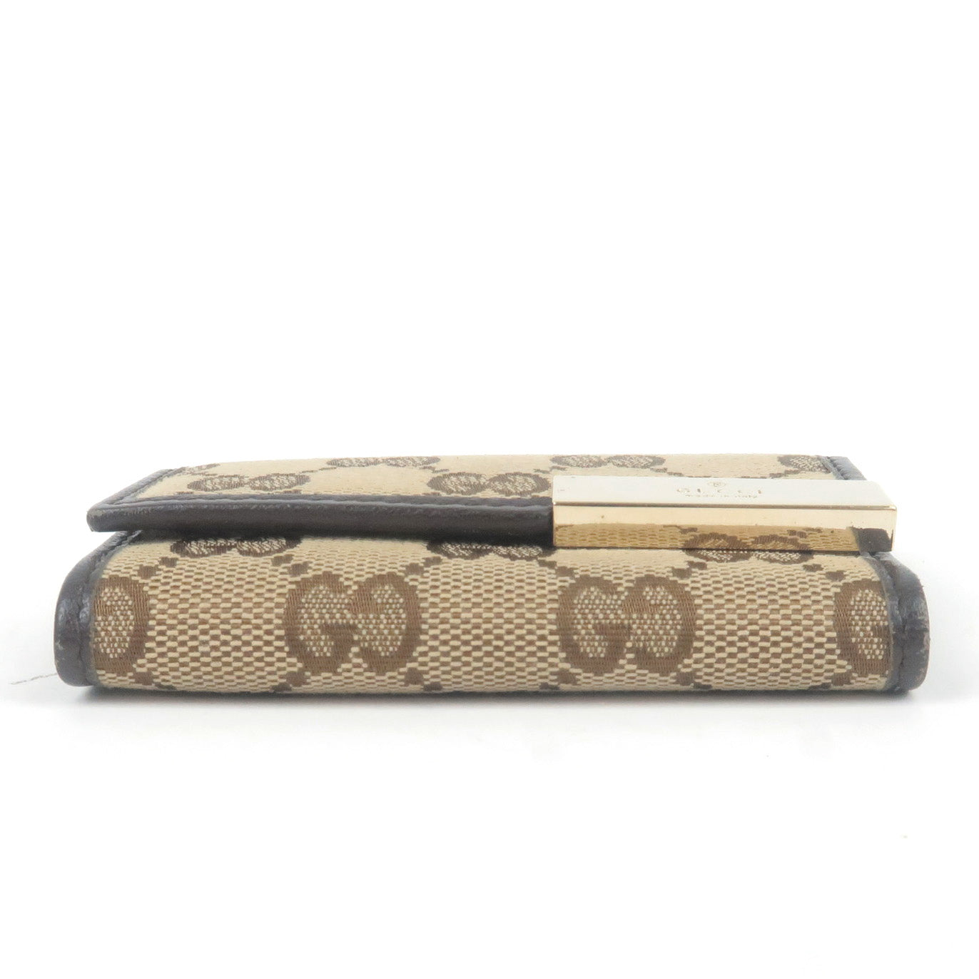 Gucci Beige Original GG Canvas Brown Leather Trim Wallet – Queen