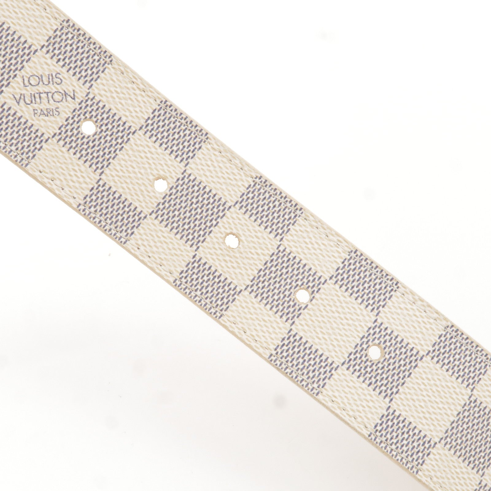 LOUIS VUITTON Initial Ceinture Belt Damier Azur Leather WE M9609 90/36  89RA164