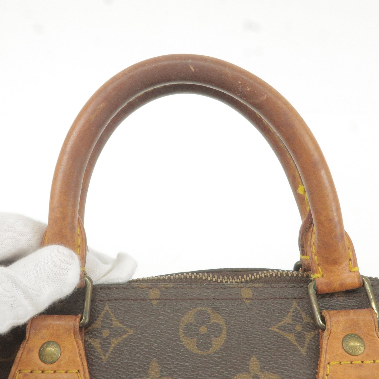 Louis Vuitton dentelle Speedy 30 Monogram Canvas Satchel Bag Brown