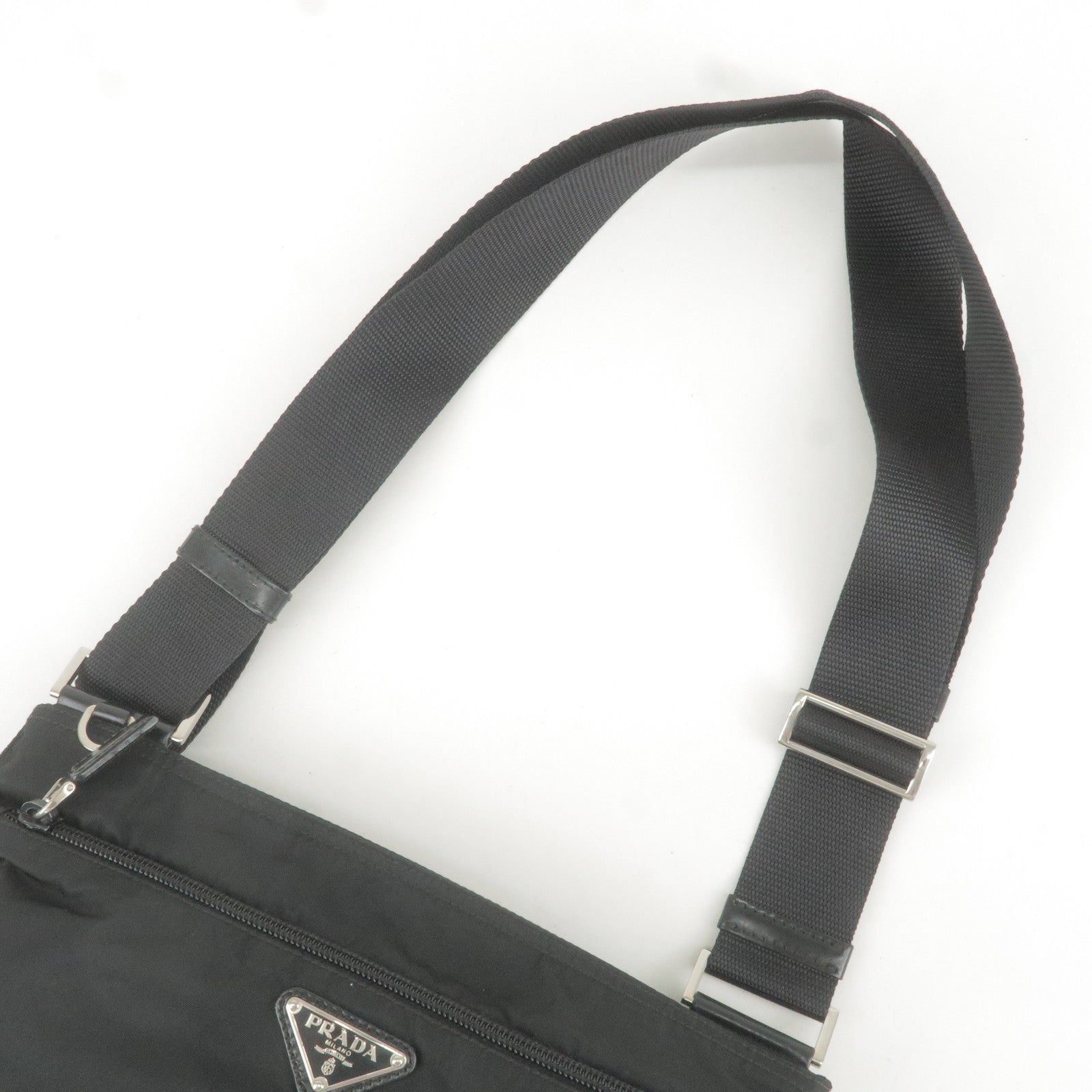 Re-Nylon logo-plaque messenger bag, Prada