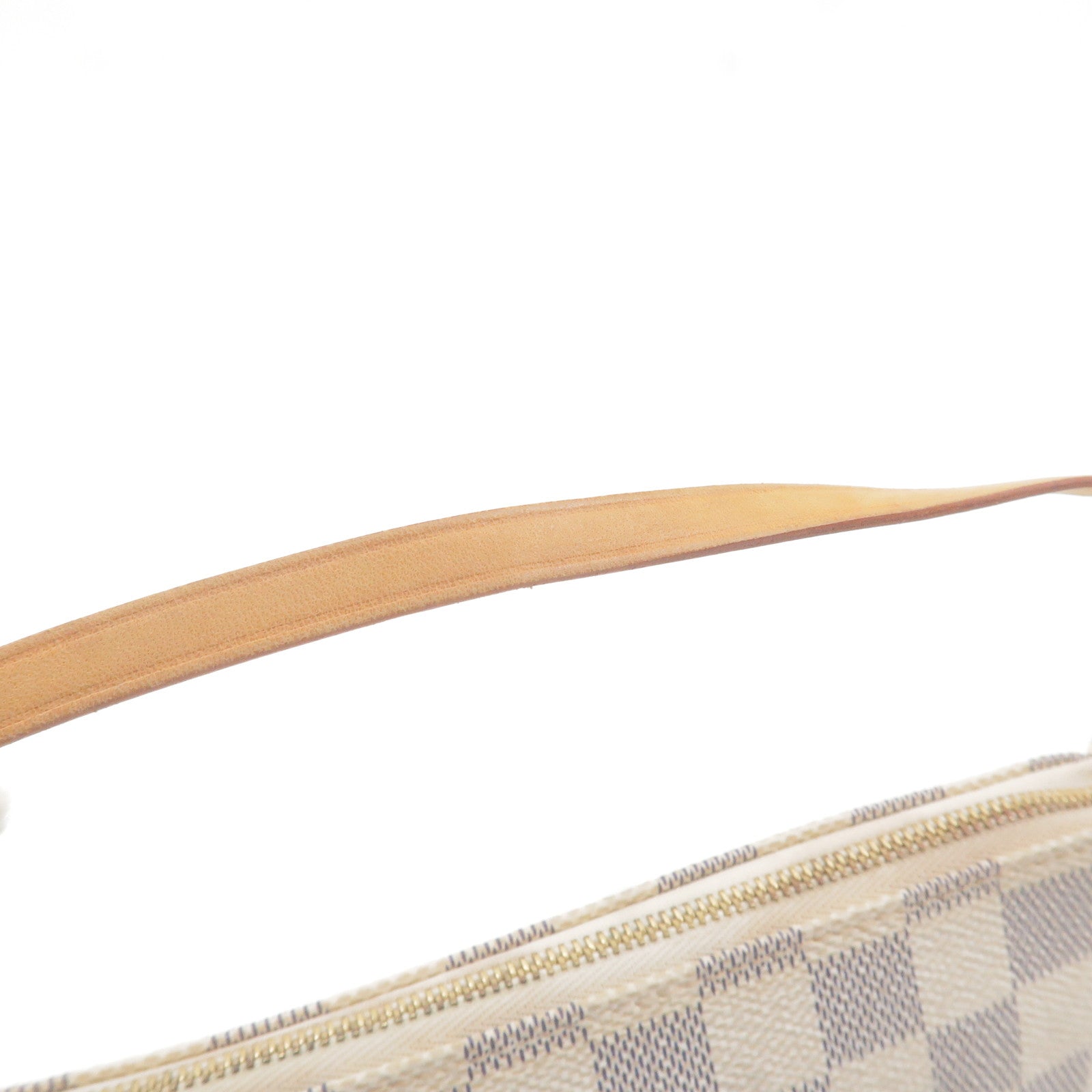 Pre-owned Louis Vuitton 2011 Damier Azur Zipped Cosmetic Pouch In White