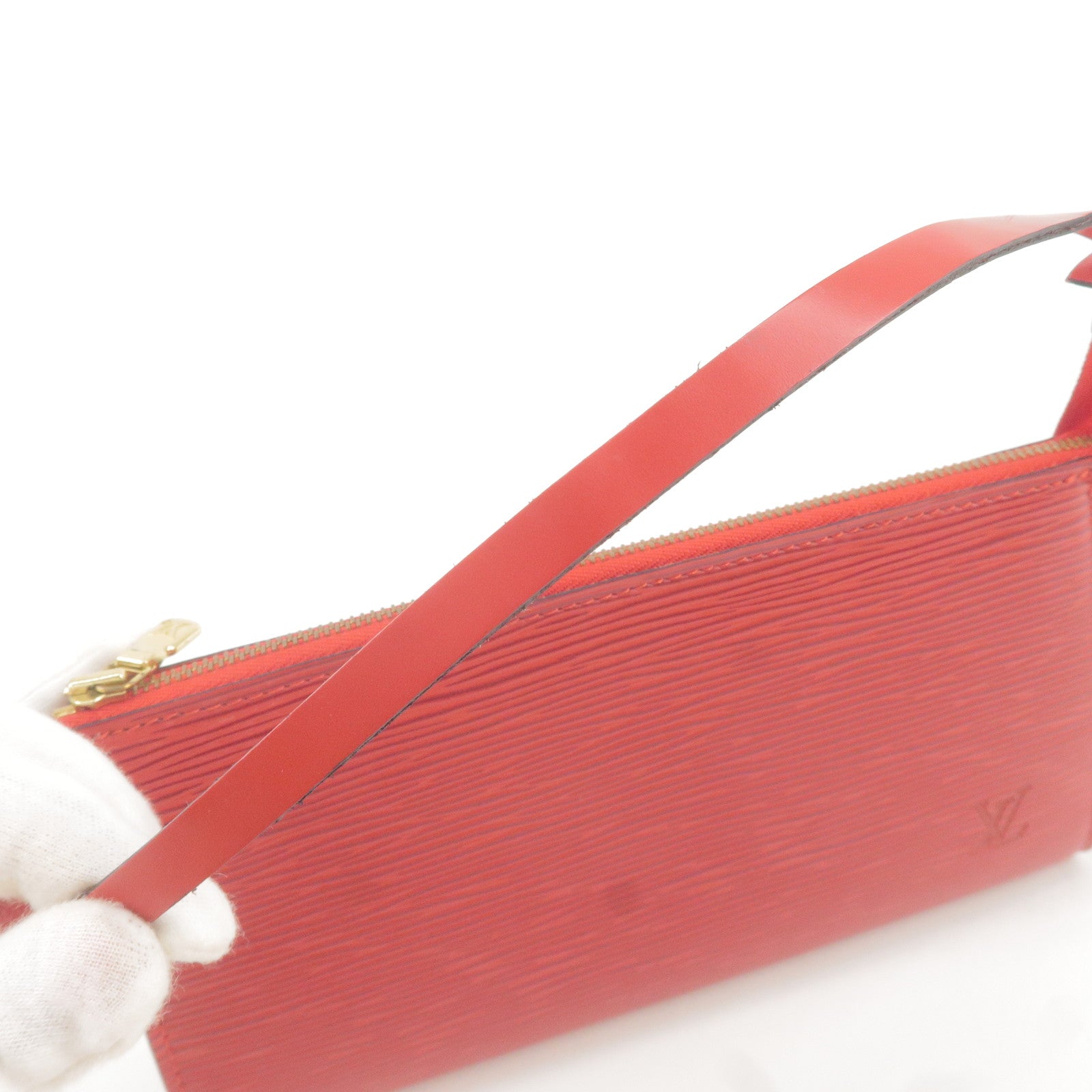 Louis Vuitton Red Epi Leather Pochette Bag.  Luxury Accessories