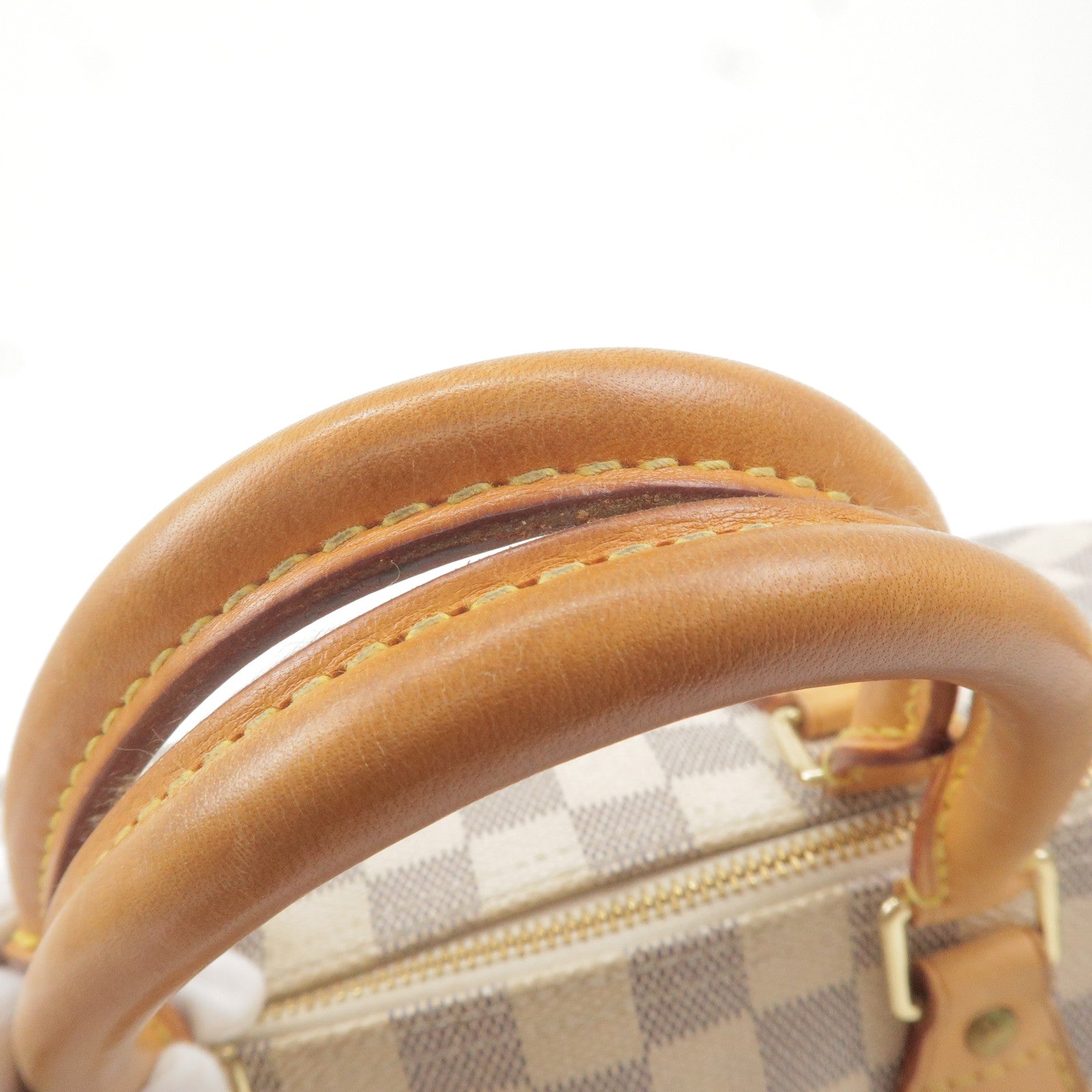 Louis Vuitton Speedy 25 Handbag in Azur Damier Canvas and Natural