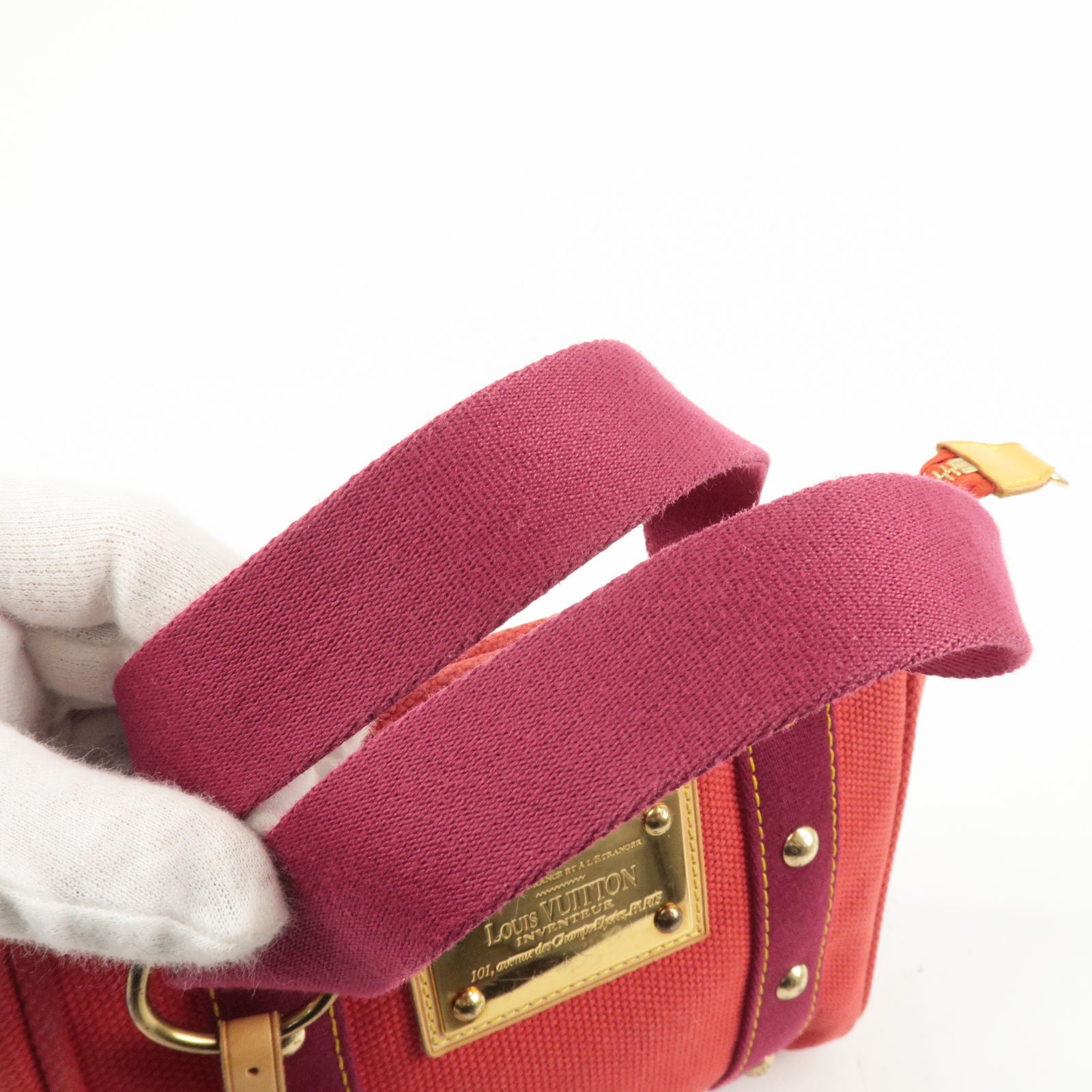 Louis Vuitton Antigua Cabas PM Hand Bag Rouge Red M40037